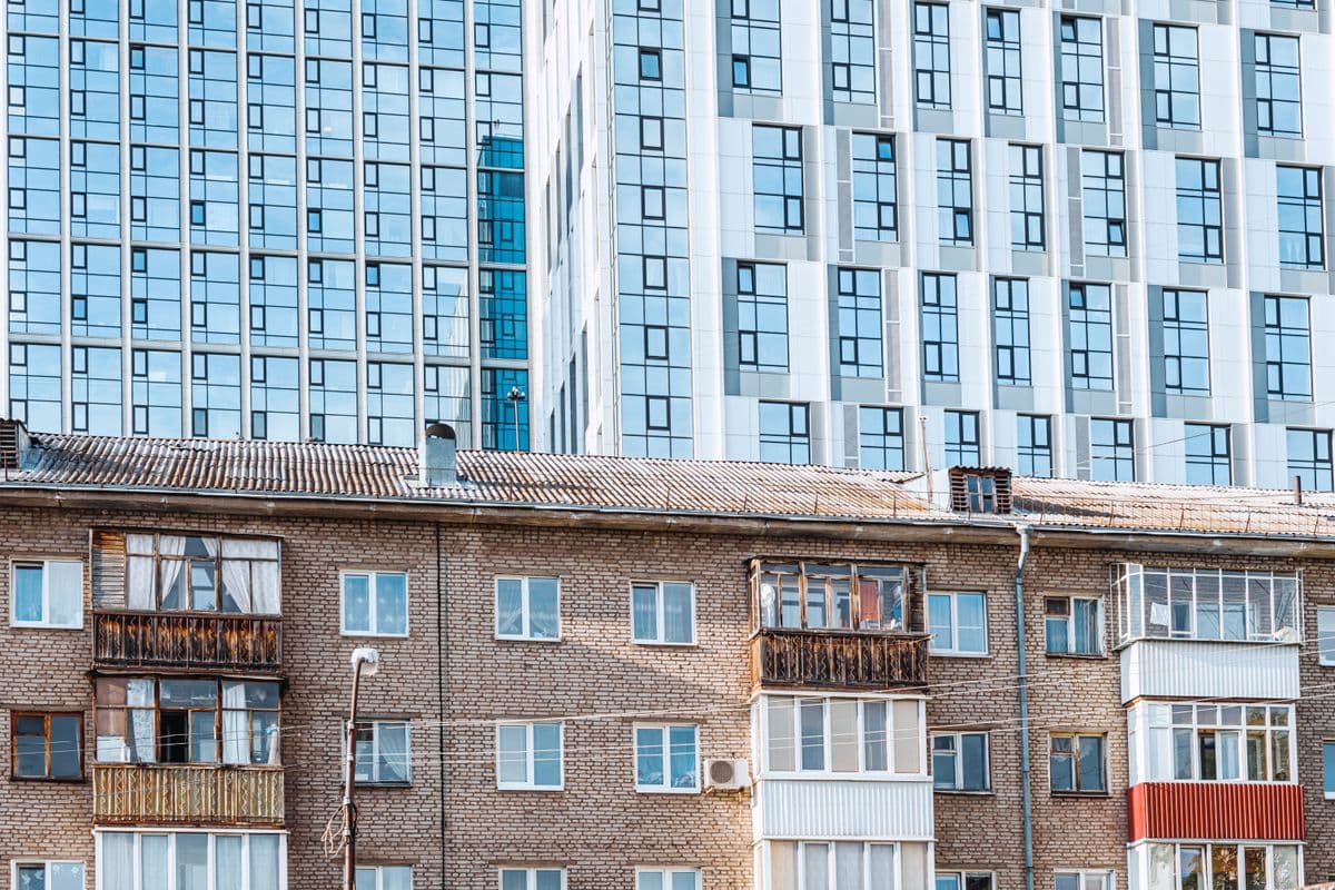 Old and new residential buildings