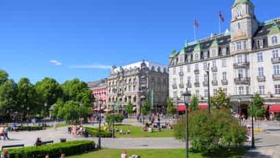 Old Parliament building in Oslo - capital city of Norway